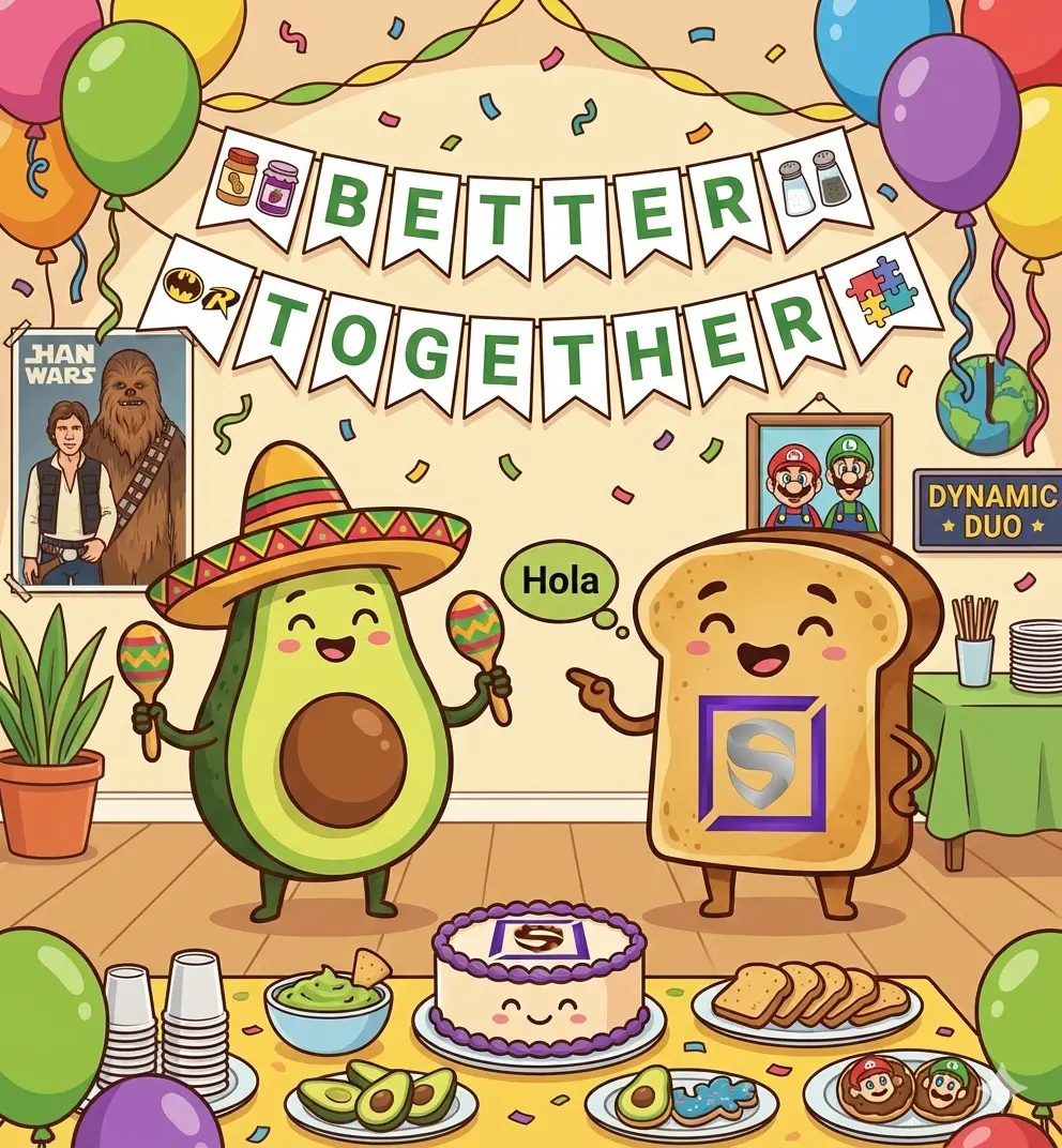 Ilustración de celebración Better Together con las marcas de Conecta y SilverLine
